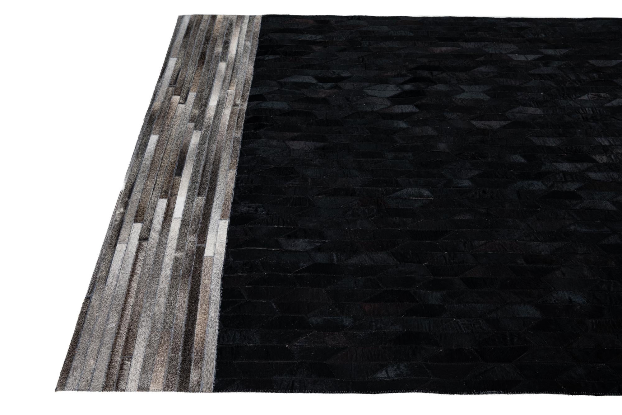 5' x 8' Cowhide Leather Rug