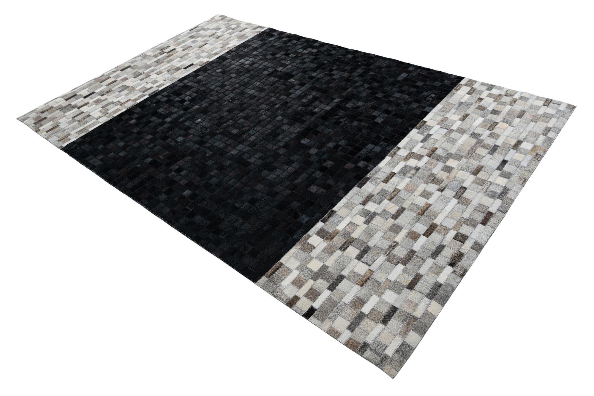 5' x 7' 10 Cowhide Leather Rug