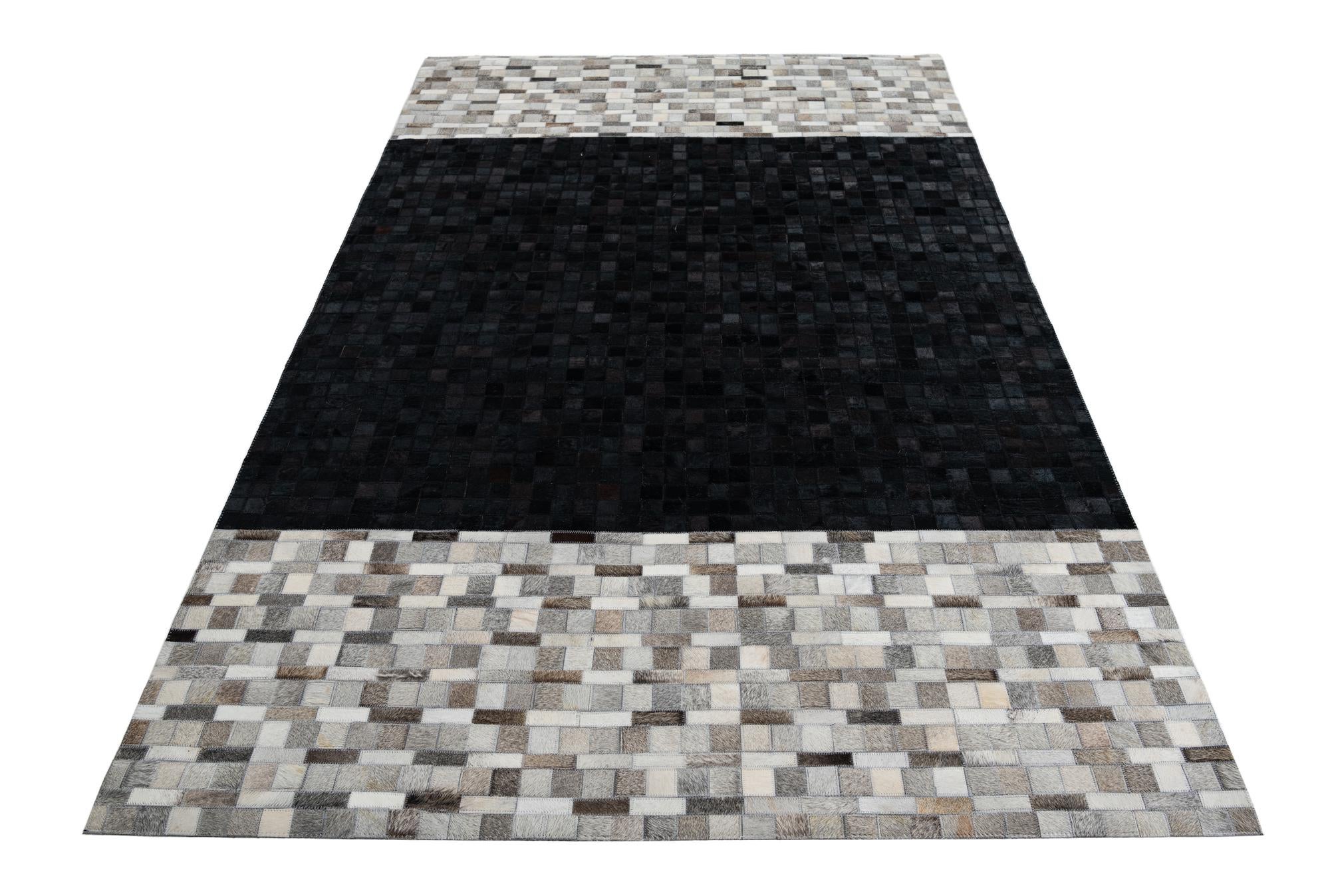 5' x 7' 10 Cowhide Leather Rug