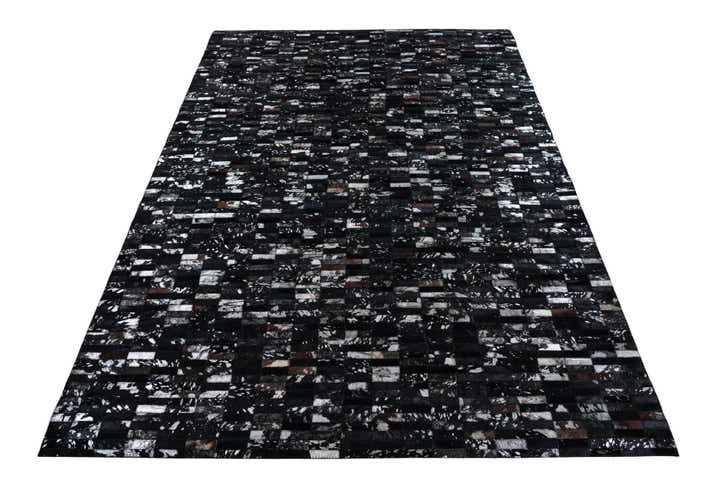 5' 3 x 7' 9 Cowhide Leather Rug