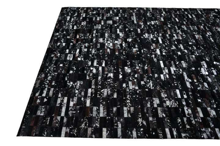 5' 3 x 7' 9 Cowhide Leather Rug