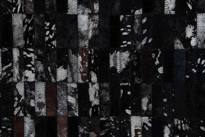 5' 3 x 7' 9 Cowhide Leather Rug