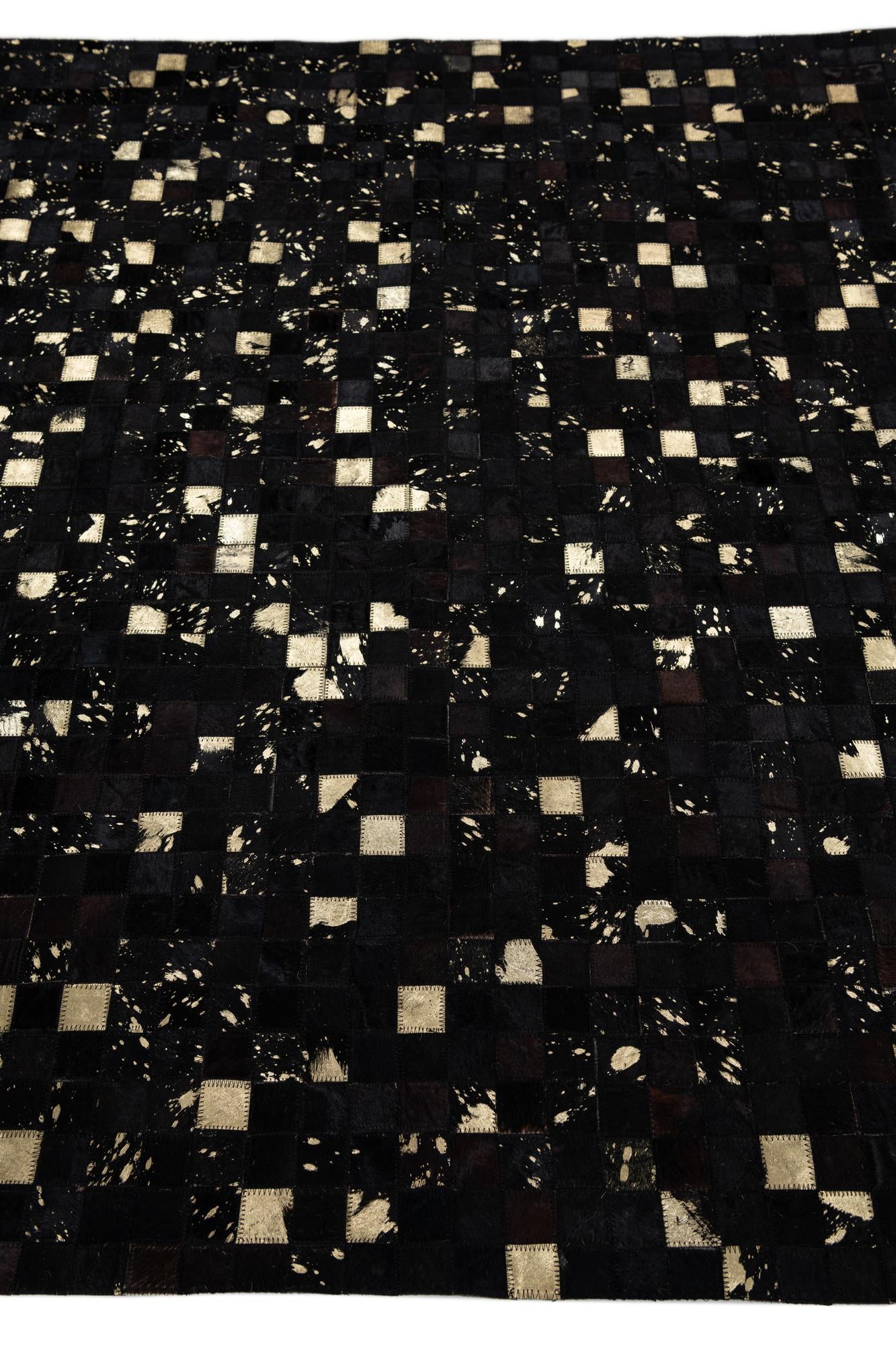 5' 2 x 8' Cowhide Leather Rug