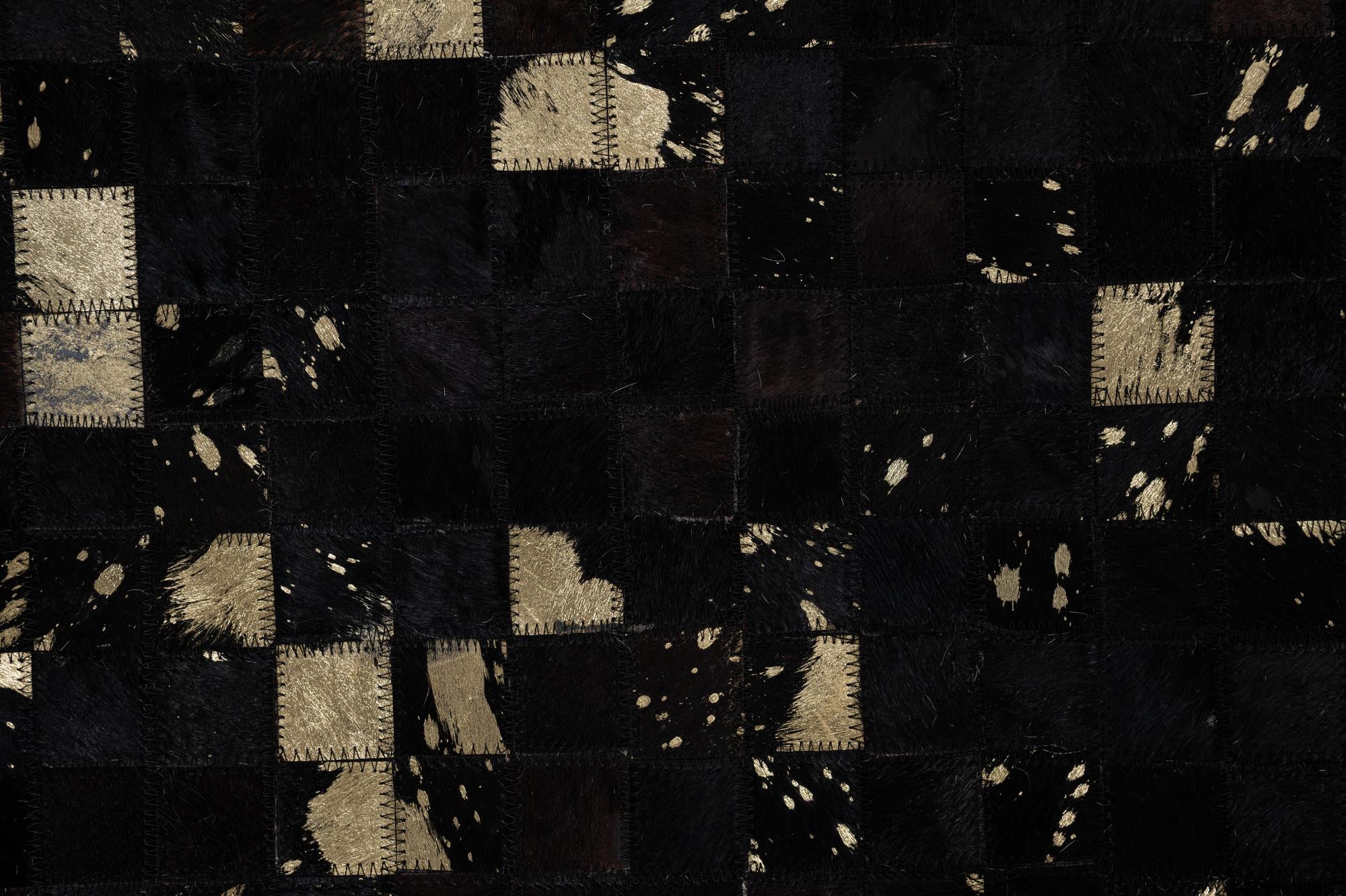 5' 2 x 8' Cowhide Leather Rug