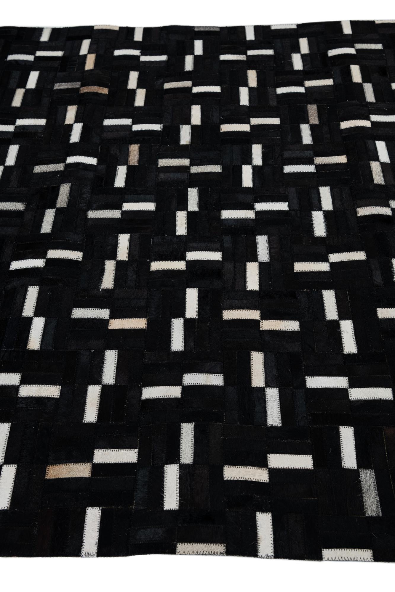 5' x 8' 1 Cowhide Leather Rug