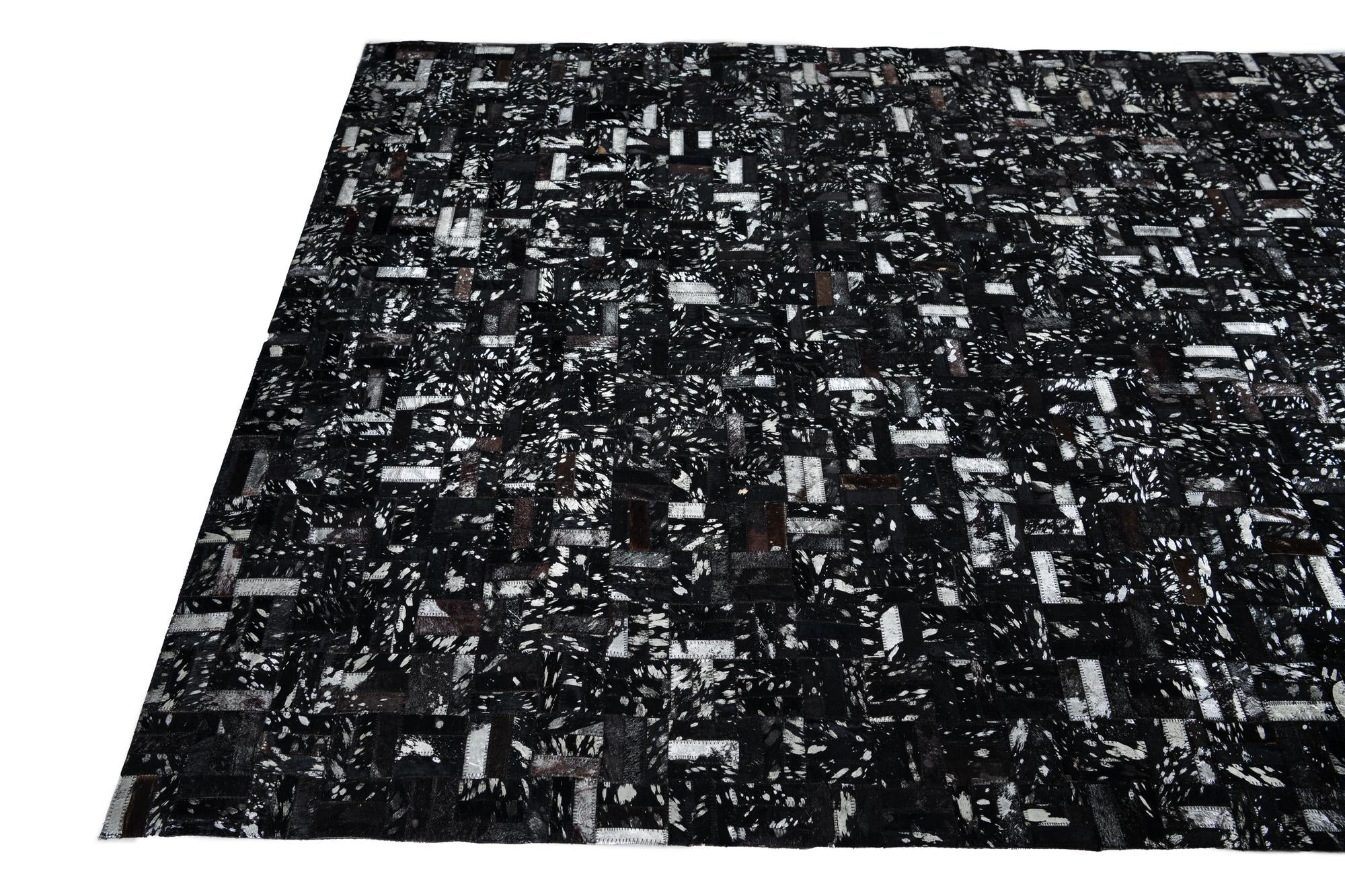 5' 1 x 8' Cowhide Leather Rug