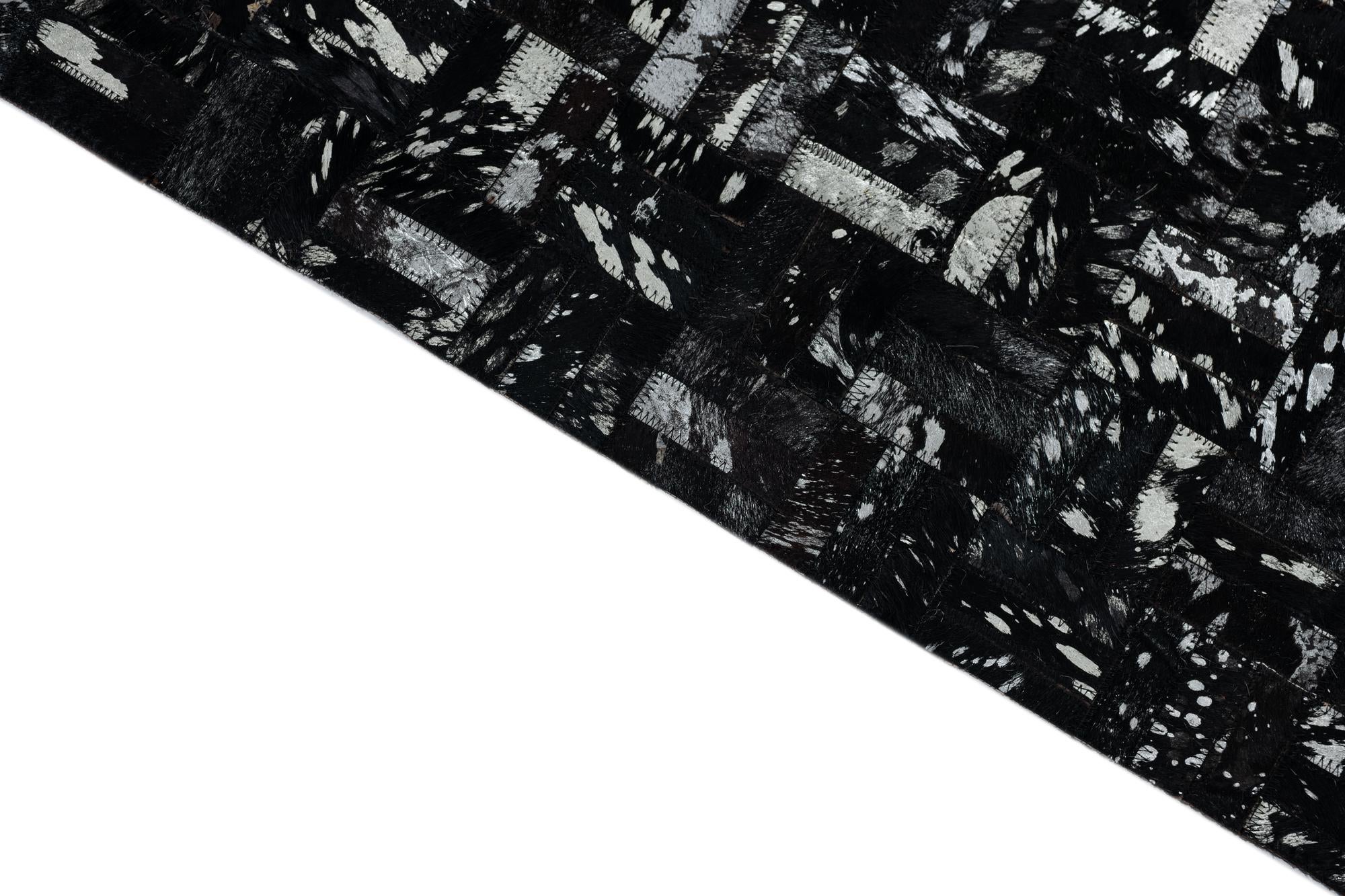 5' 1 x 8' Cowhide Leather Rug