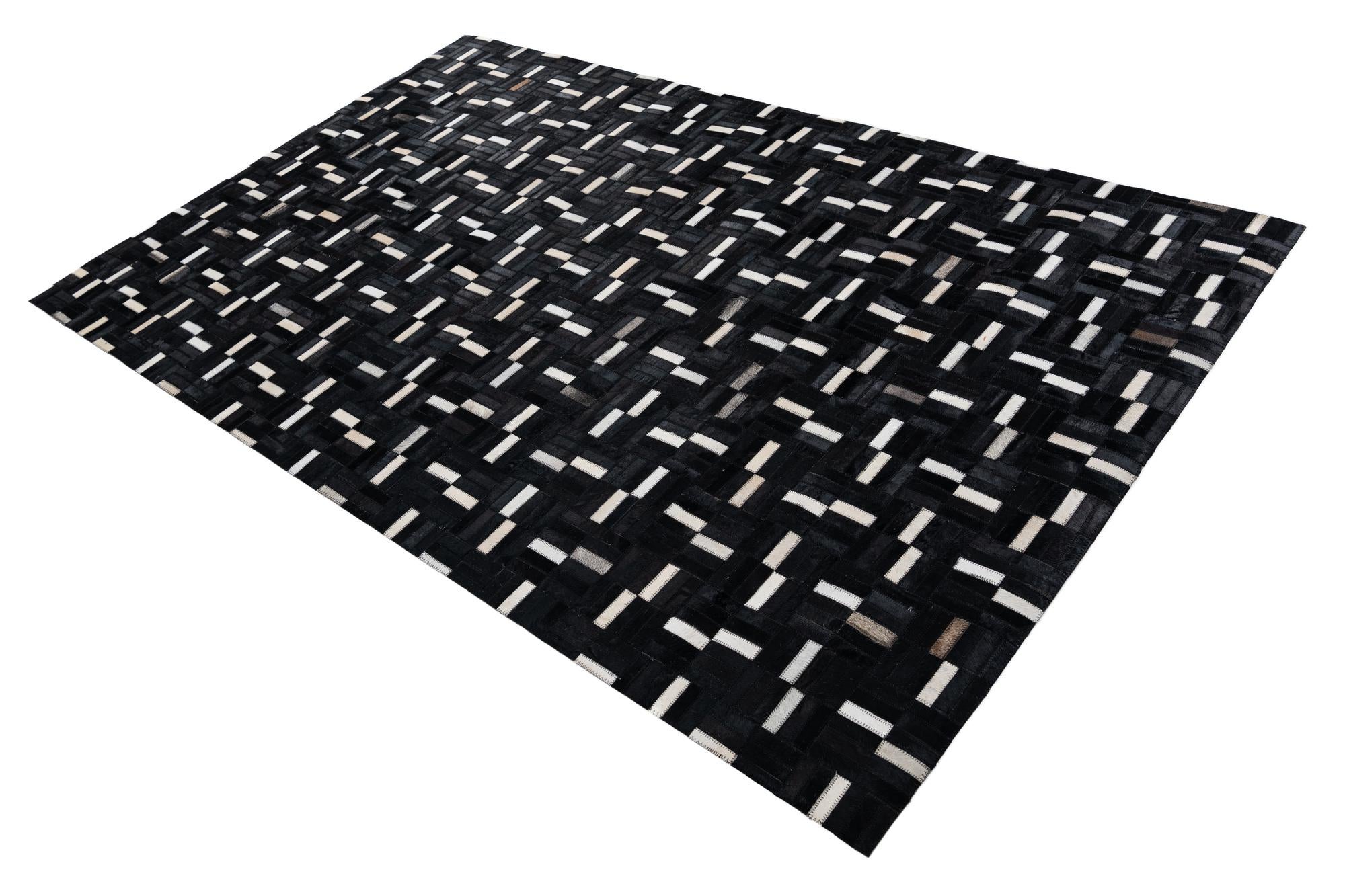 5' x 8' 2 Cowhide Leather Rug