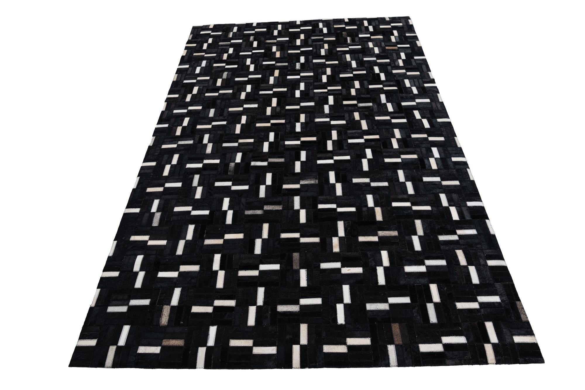5' x 8' 2 Cowhide Leather Rug