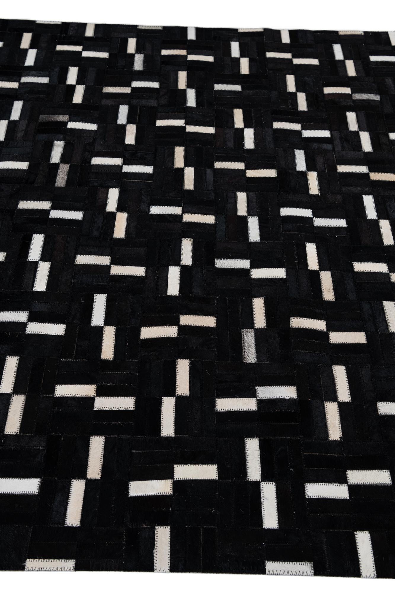 5' x 8' 2 Cowhide Leather Rug