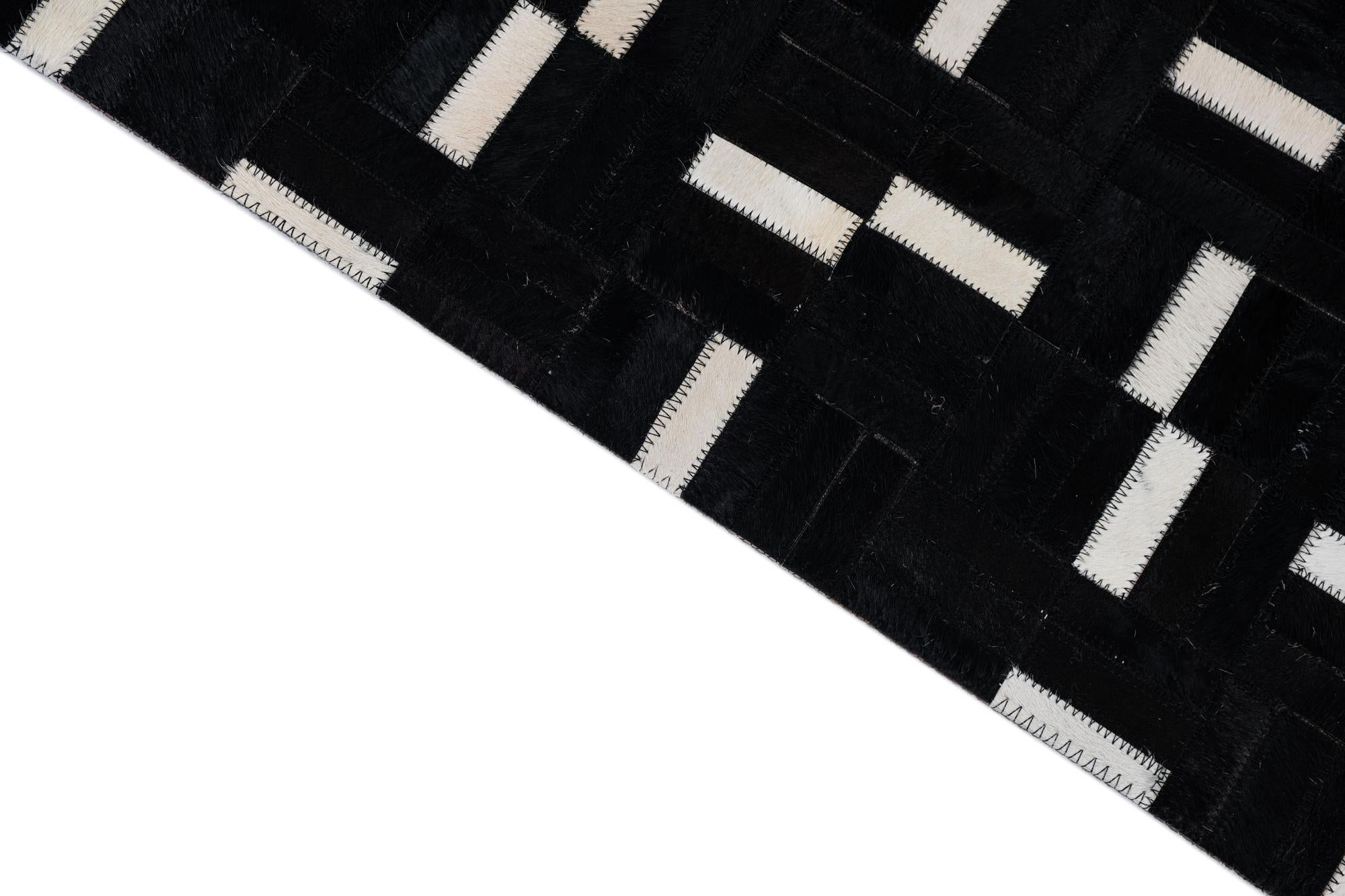 5' x 8' 2 Cowhide Leather Rug