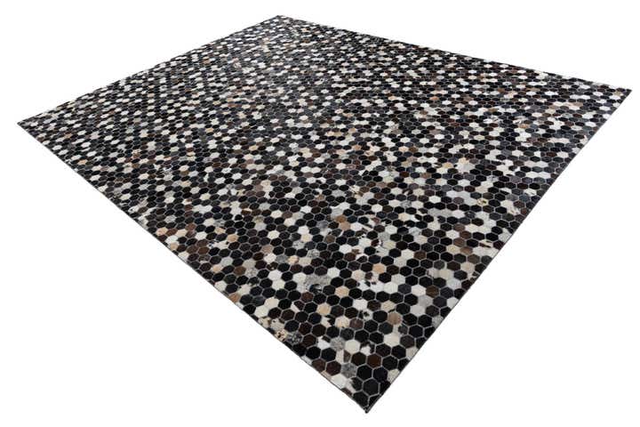 8' 1 x 10' 1 Cowhide Leather Rug