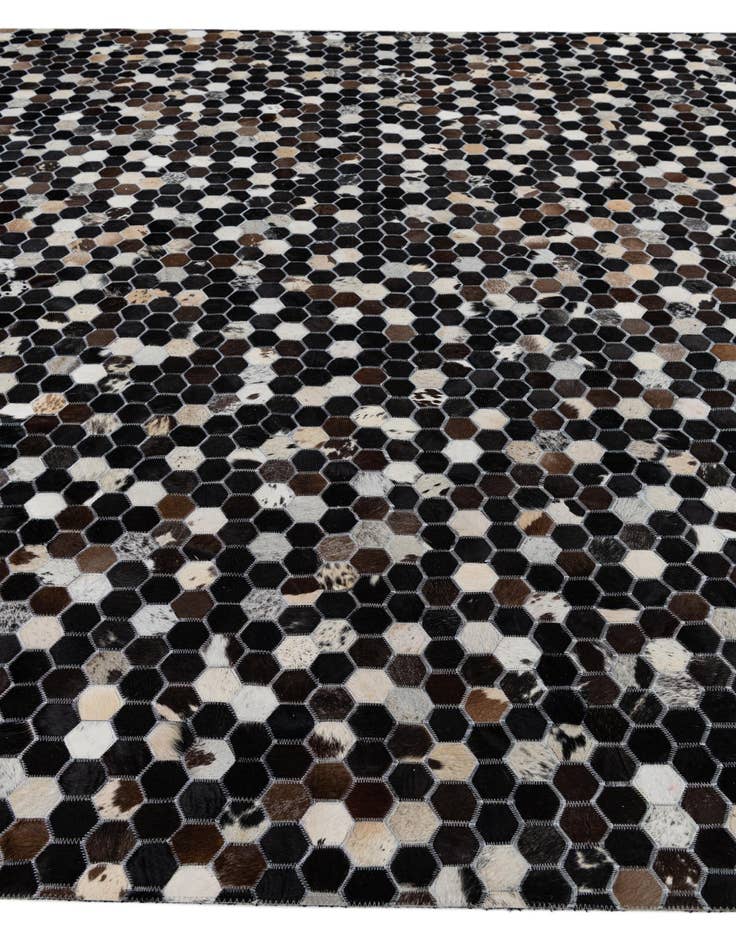 Detail image of 8' 1 x 10' 1 Cowhide Leather Rug