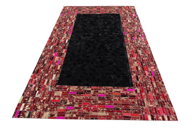 Detail image of 5' x 7' 10 Cowhide Leather Rug