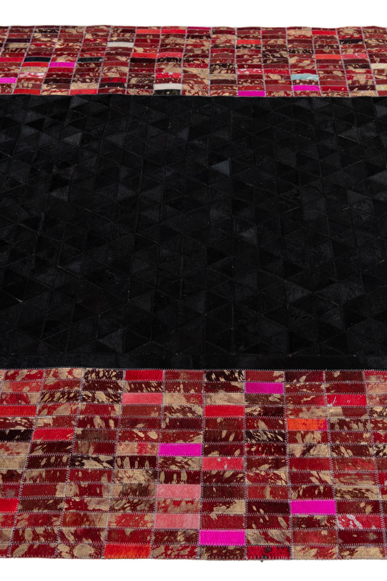 5' x 7' 10 Cowhide Leather Rug
