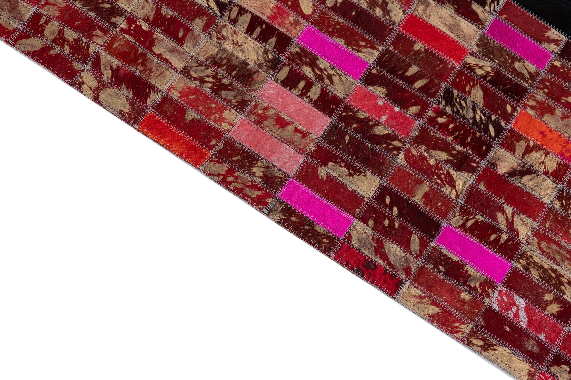 5' x 7' 10 Cowhide Leather Rug