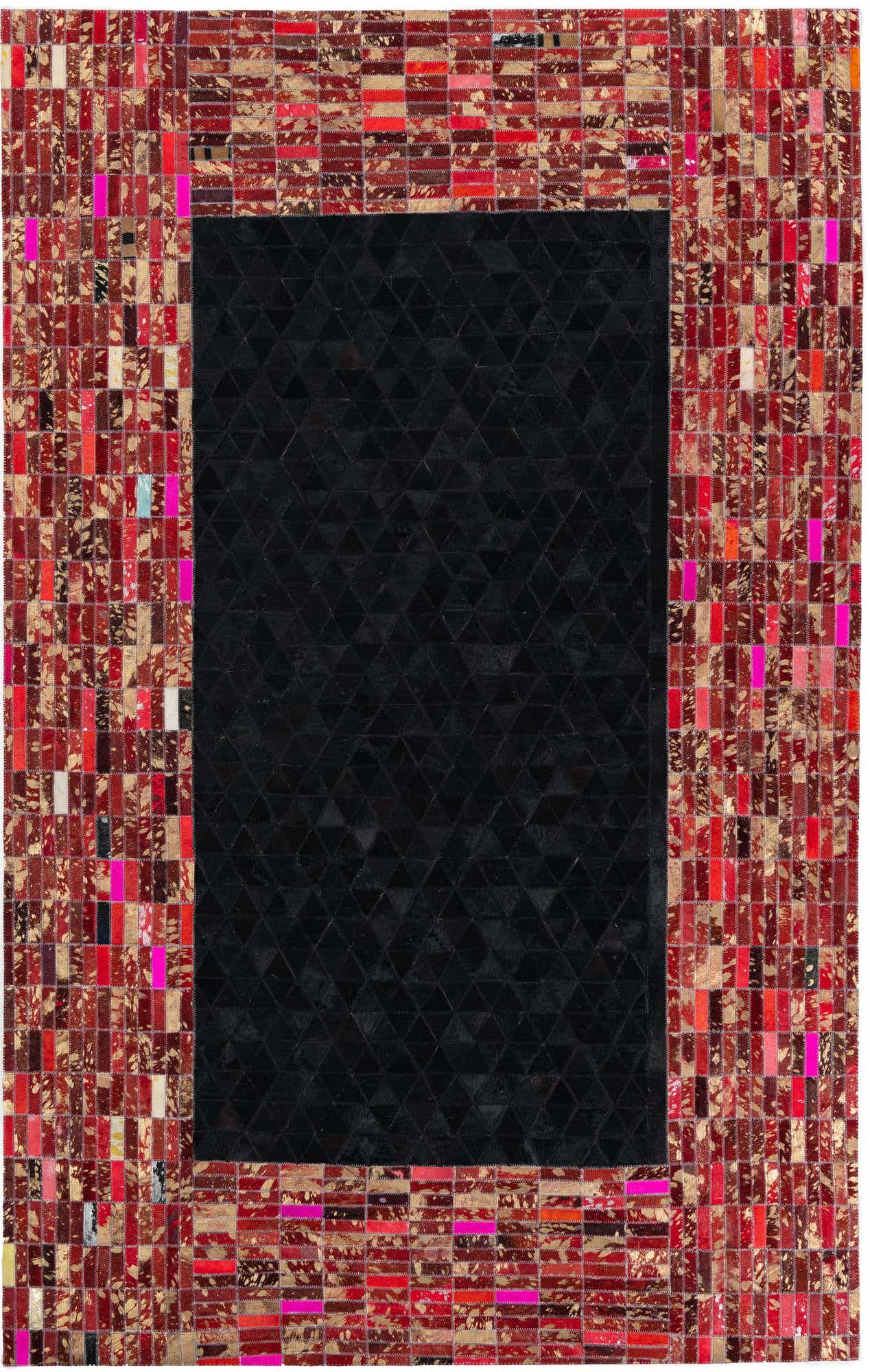 5' x 7' 10 Cowhide Leather Rug