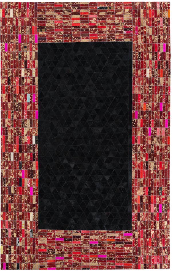Detail image of 5' x 7' 10 Cowhide Leather Rug