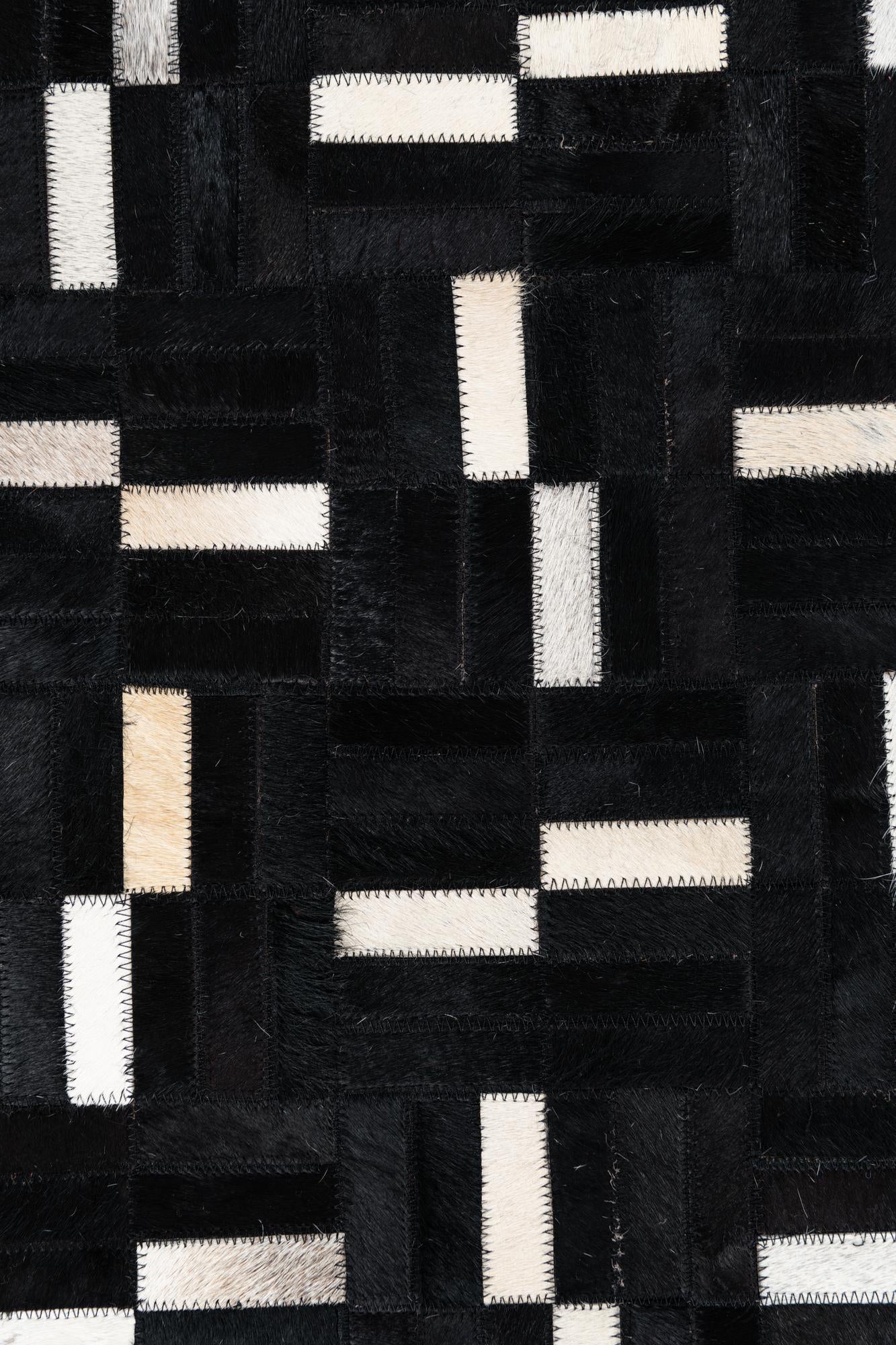 7' 10 x 9' 9 Cowhide Leather Rug