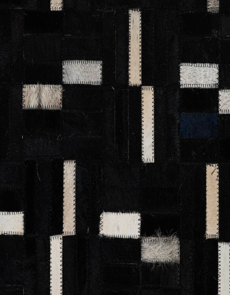 Detail image of 5' 2 x 8' 1 Cowhide Leather Rug