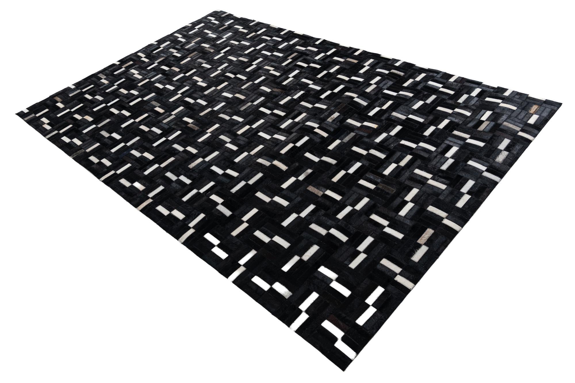 5' 3 x 8' 1 Cowhide Leather Rug