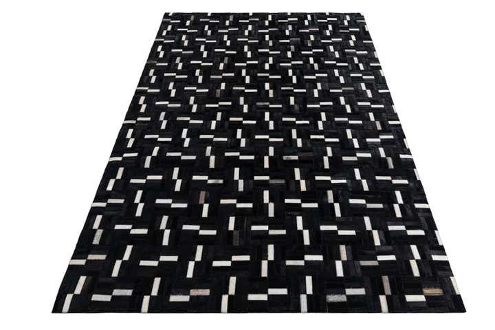 5' 3 x 8' 1 Cowhide Leather Rug