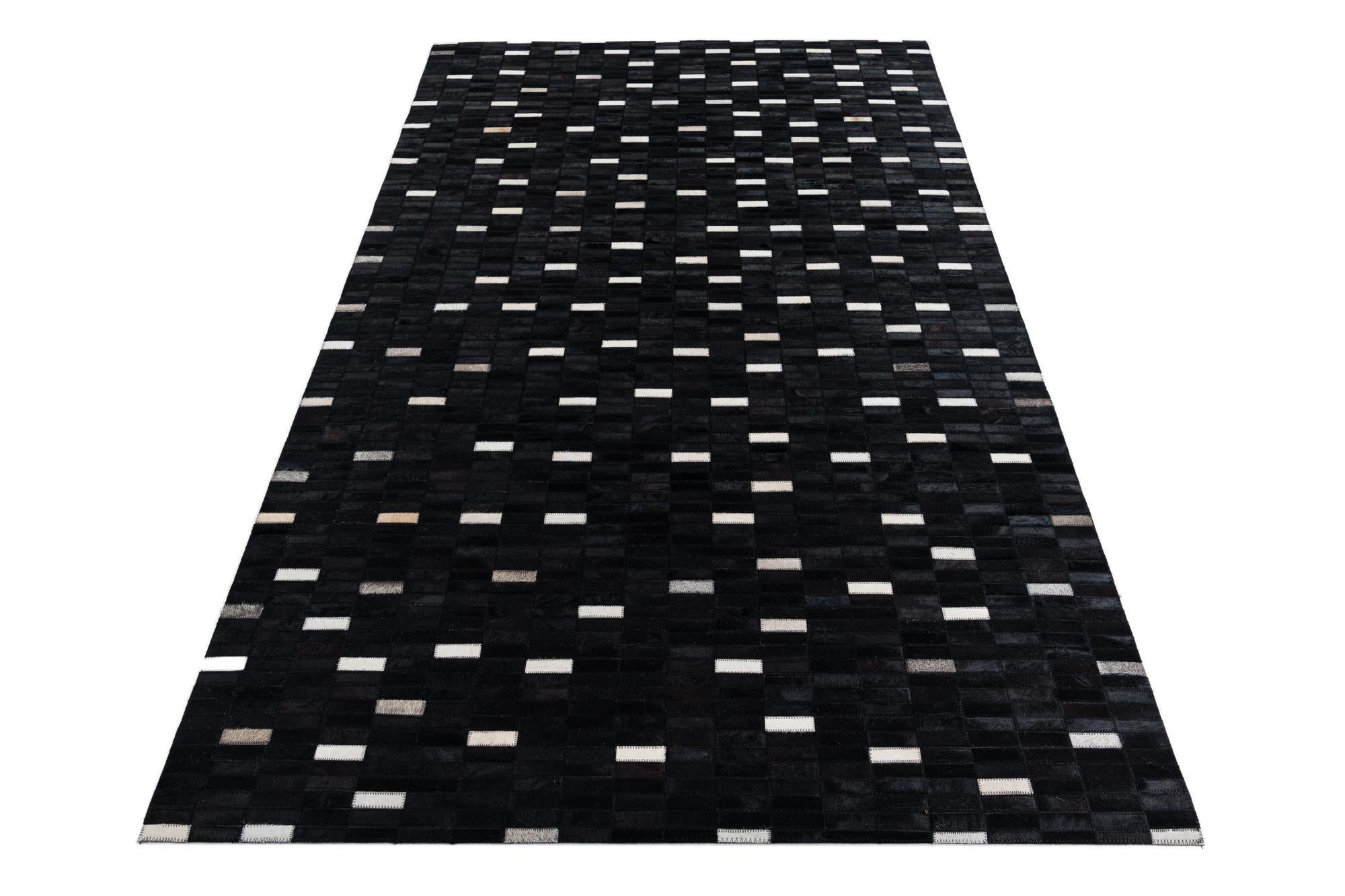 5' x 8' Cowhide Leather Rug