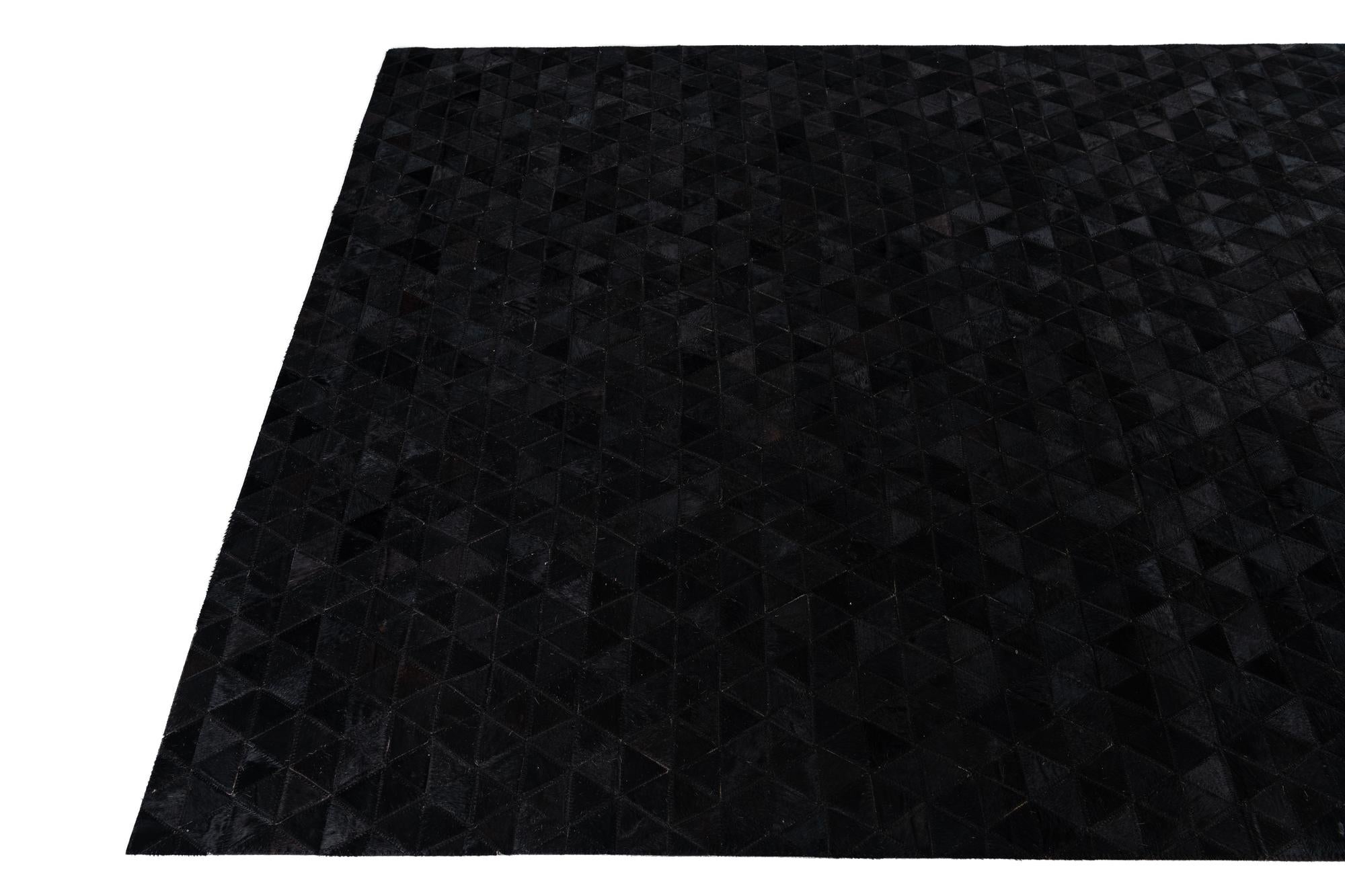 5' x 7' 8 Cowhide Leather Rug