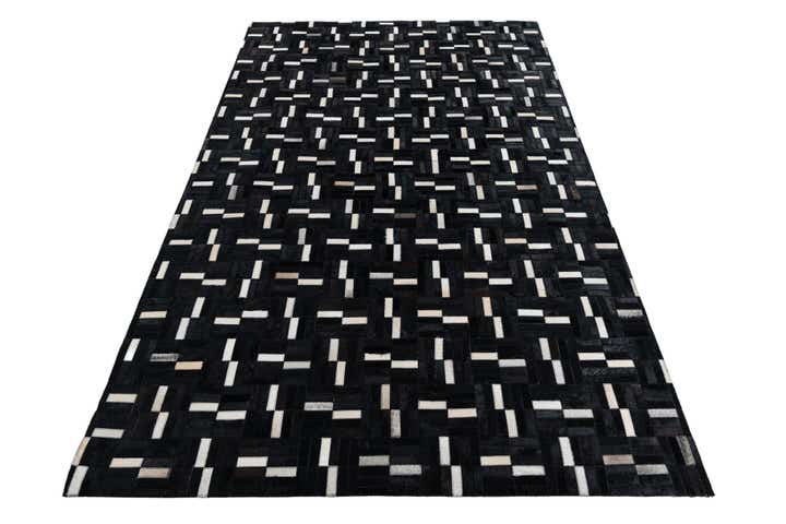 5' 1 x 8' 1 Cowhide Leather Rug