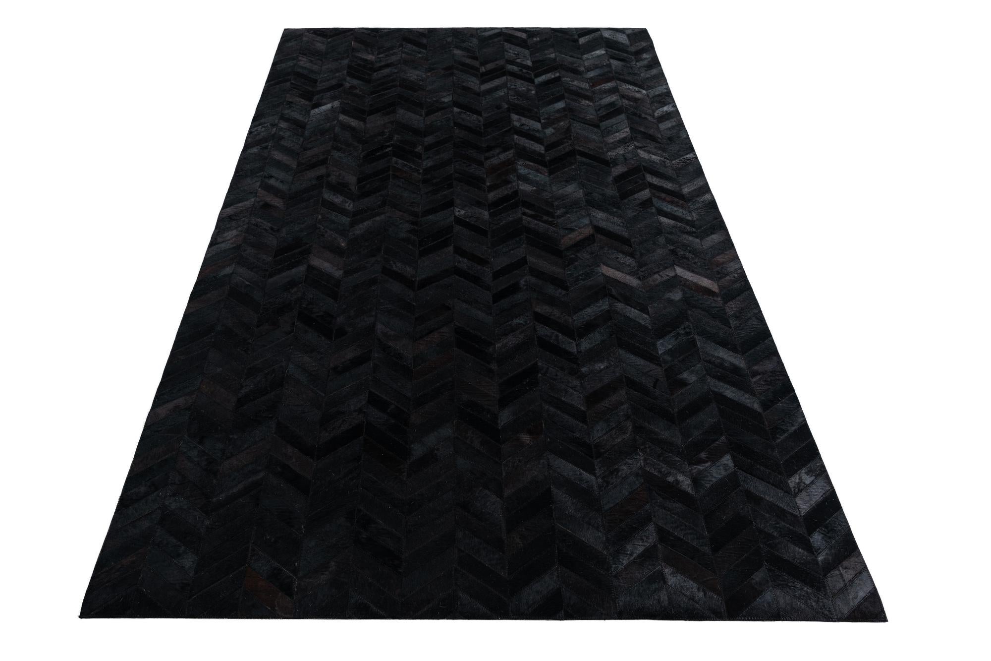 5' 1 x 8' Cowhide Leather Rug