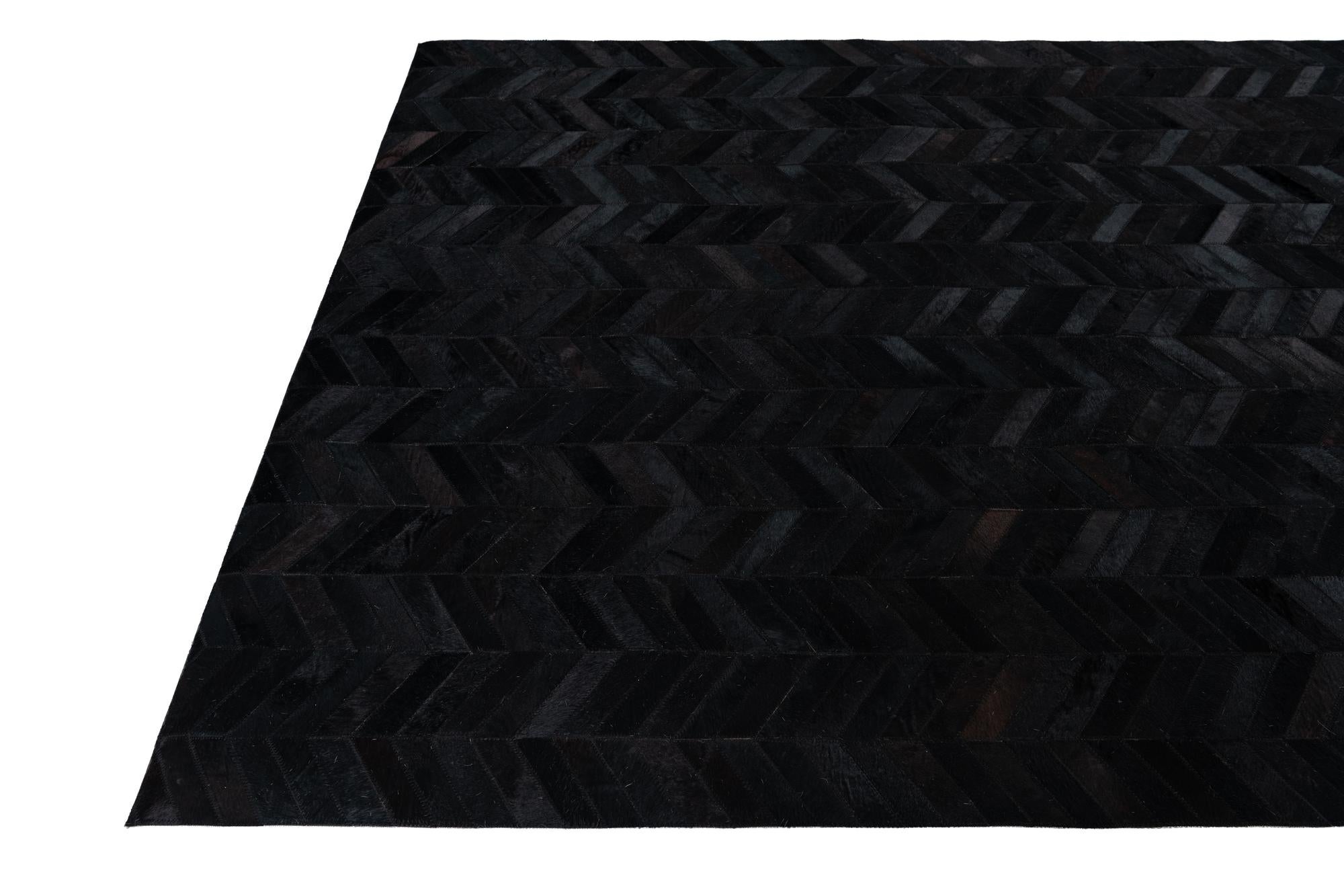 5' 1 x 8' Cowhide Leather Rug