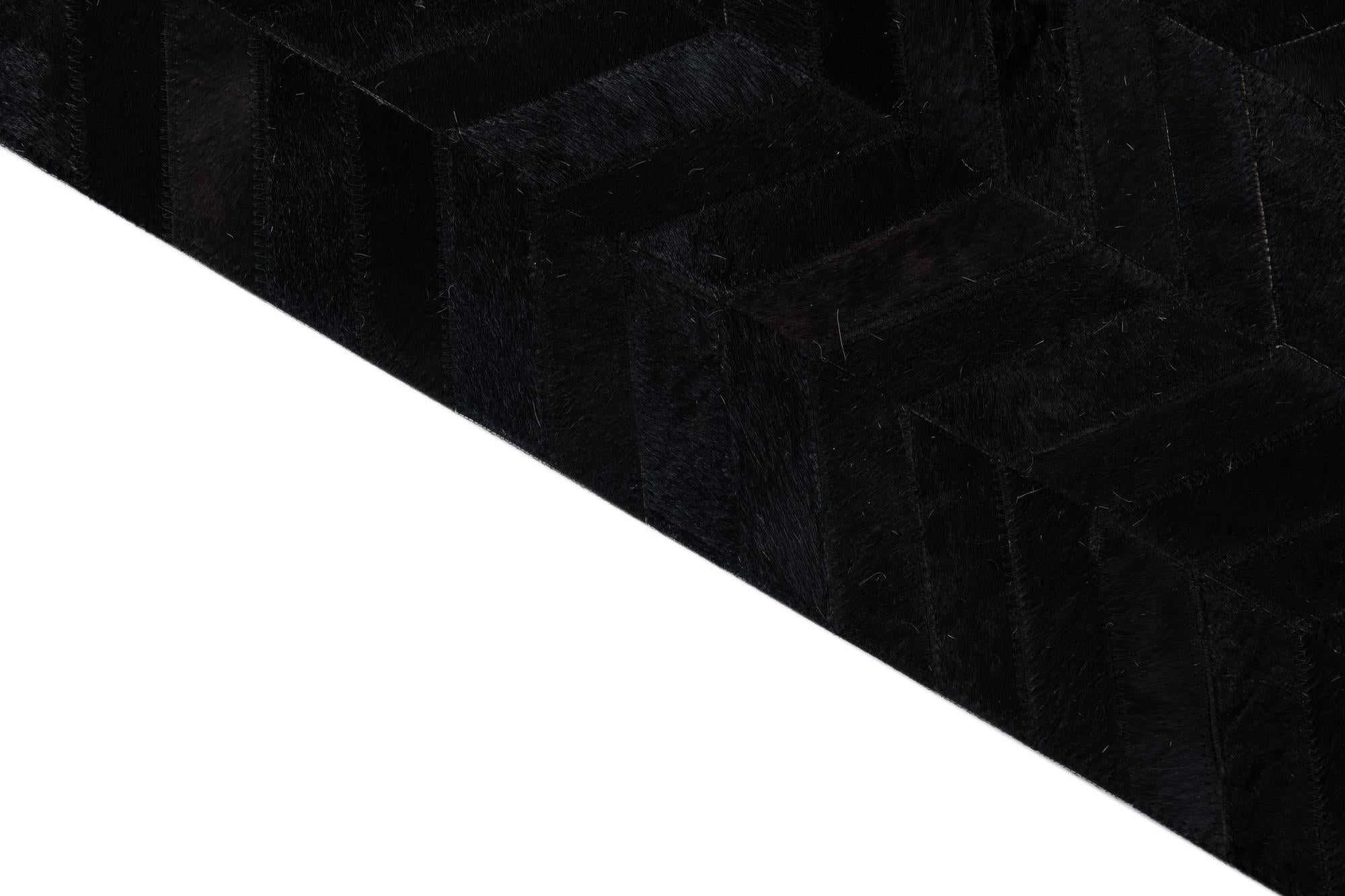 5' 1 x 8' Cowhide Leather Rug
