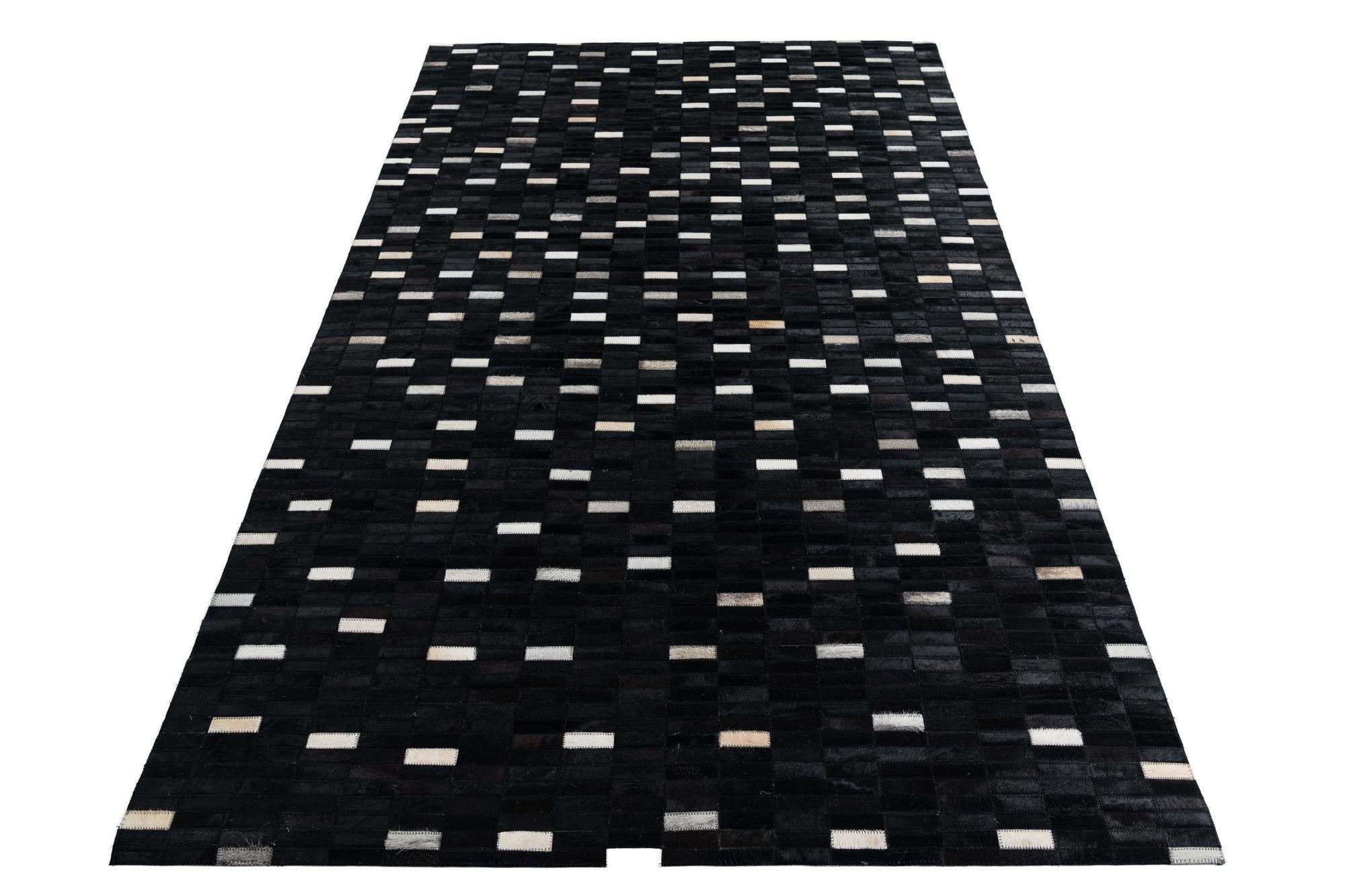 5' x 7' 10 Cowhide Leather Rug