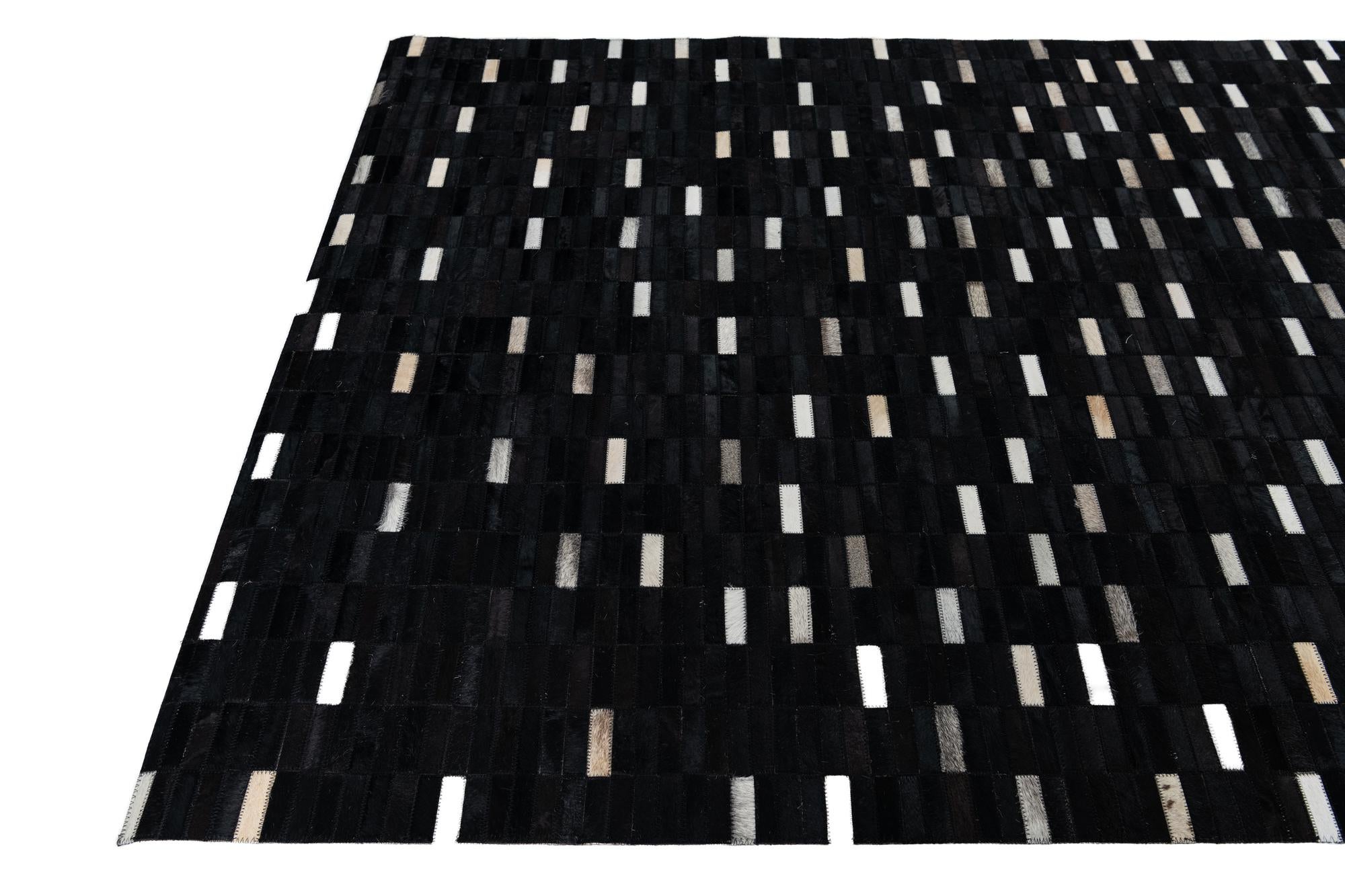 5' x 7' 10 Cowhide Leather Rug