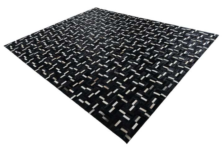 7' 8 x 9' 8 Cowhide Leather Rug