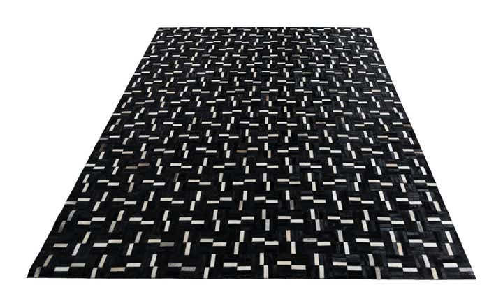 7' 8 x 9' 8 Cowhide Leather Rug