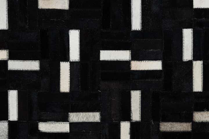 7' 8 x 9' 8 Cowhide Leather Rug