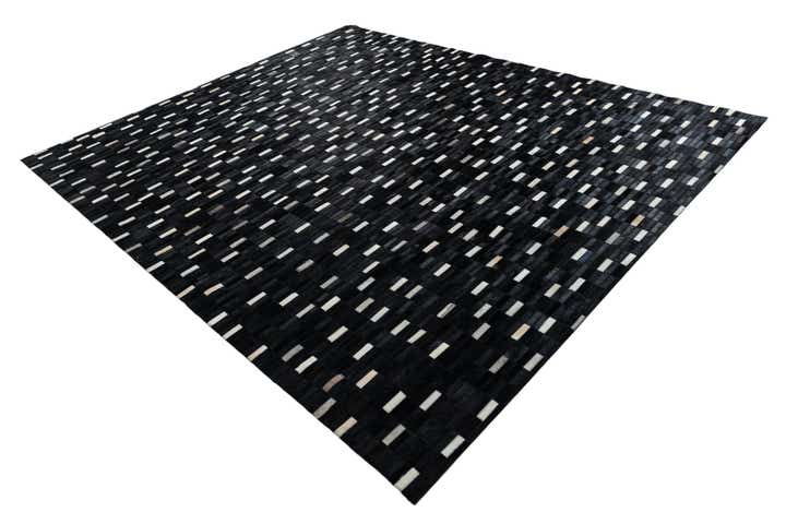 8' 2 x 9' 8 Cowhide Leather Rug