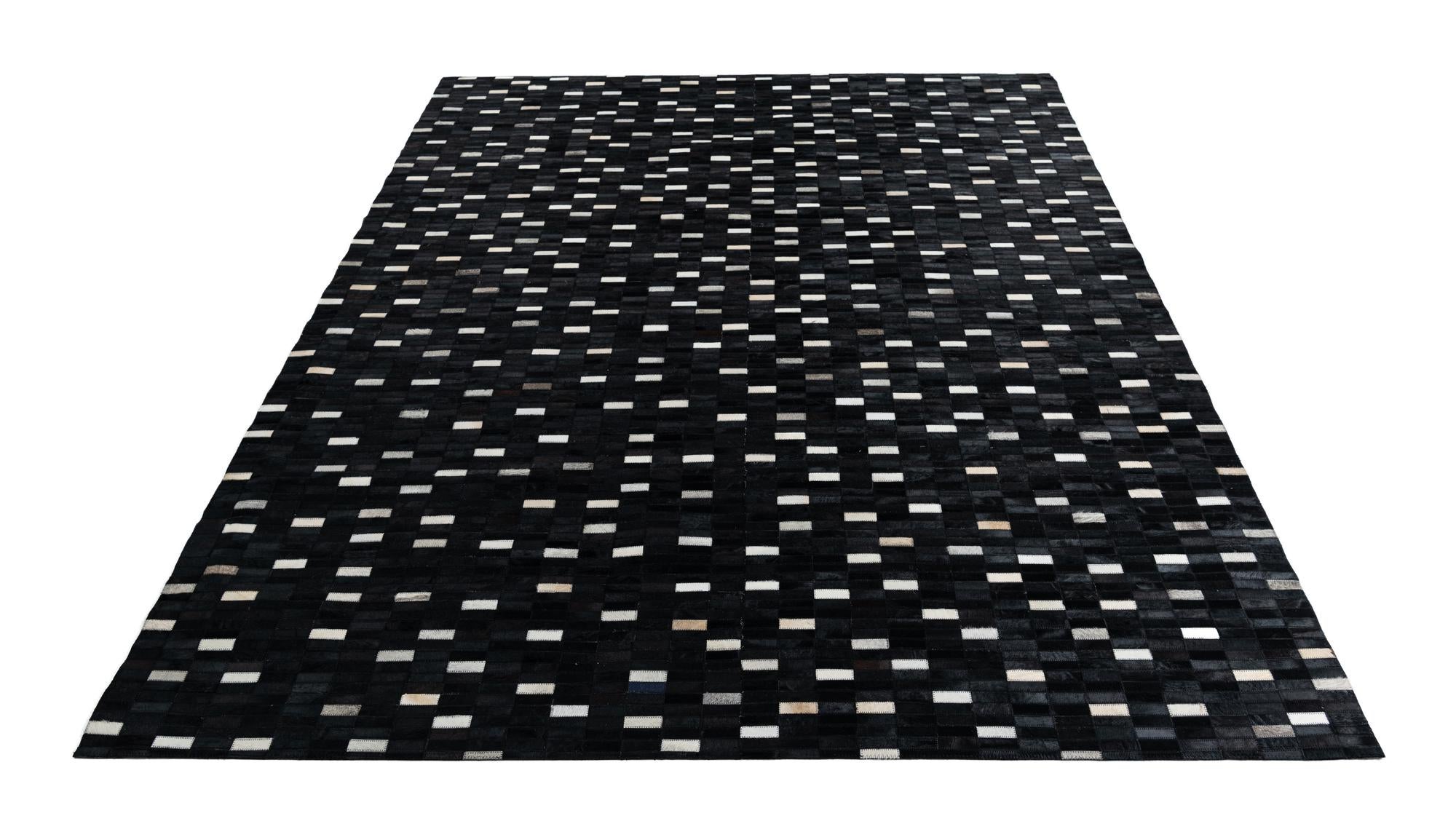 8' 2 x 9' 8 Cowhide Leather Rug