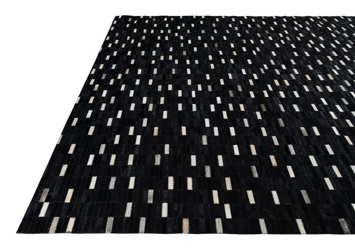 8' 2 x 9' 8 Cowhide Leather Rug