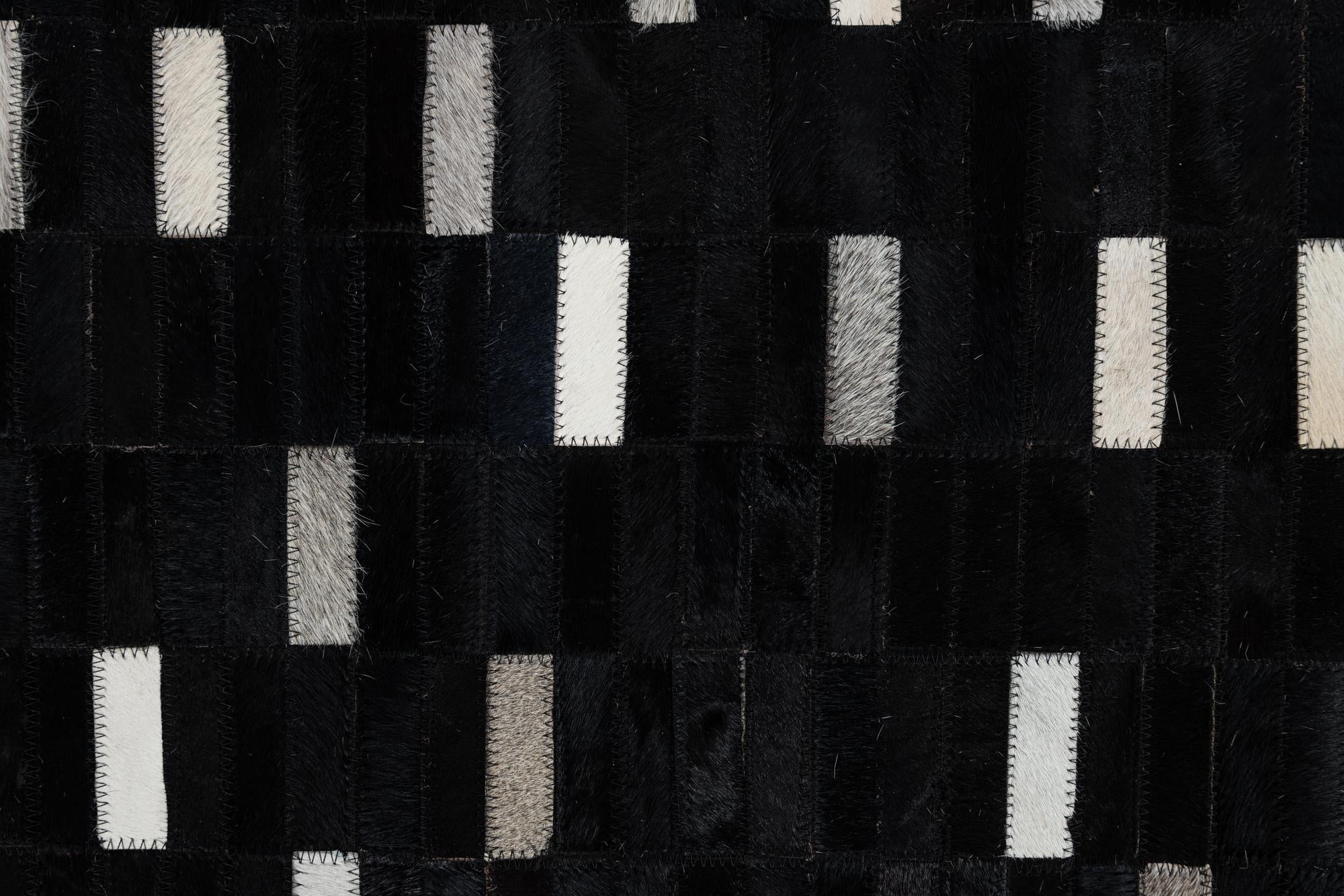 8' 2 x 9' 8 Cowhide Leather Rug