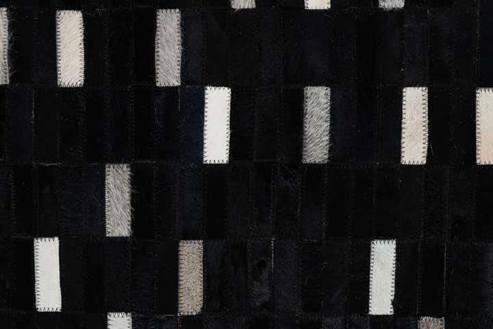 8' 2 x 9' 8 Cowhide Leather Rug