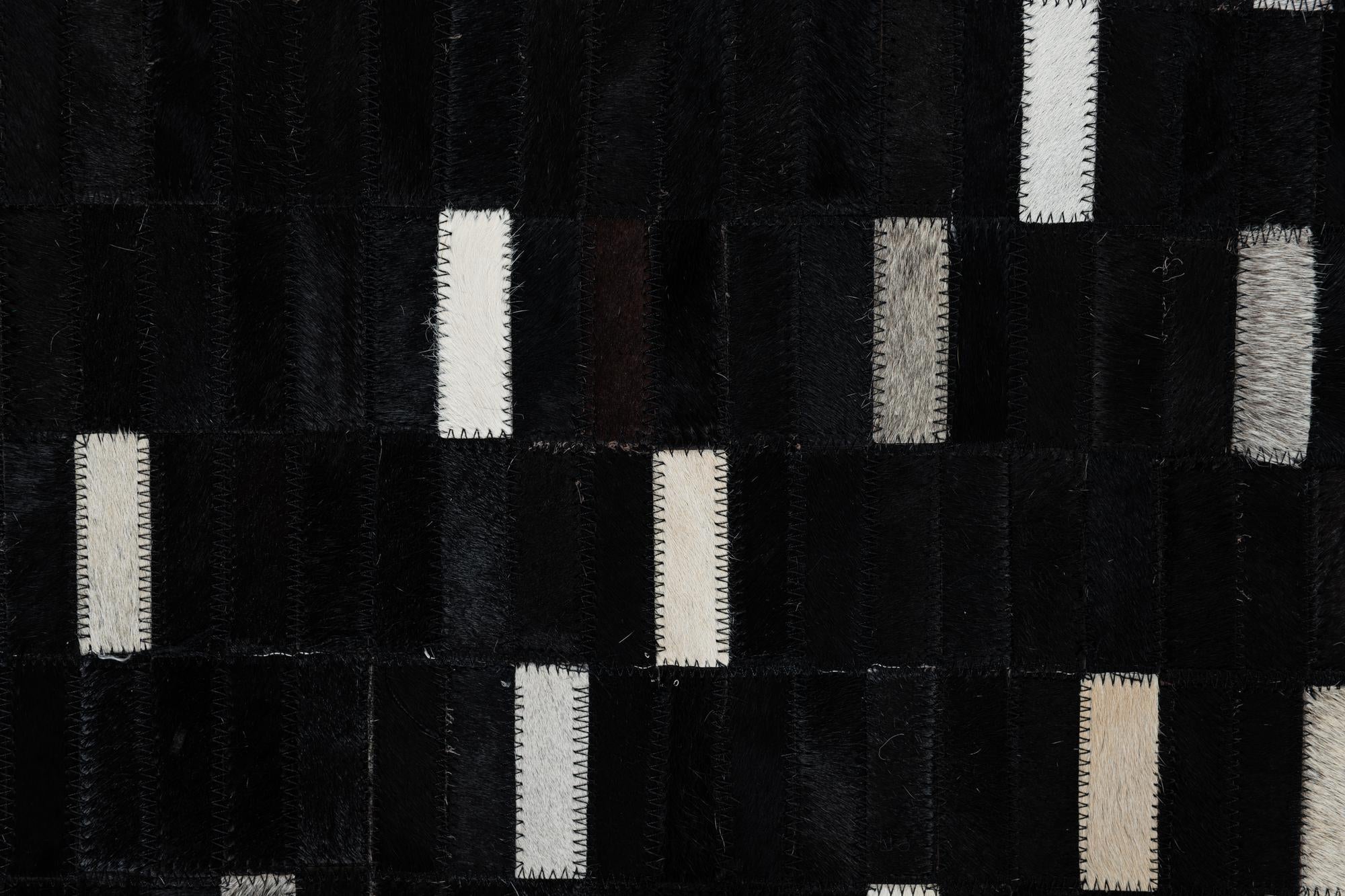 8' 2 x 9' 8 Cowhide Leather Rug