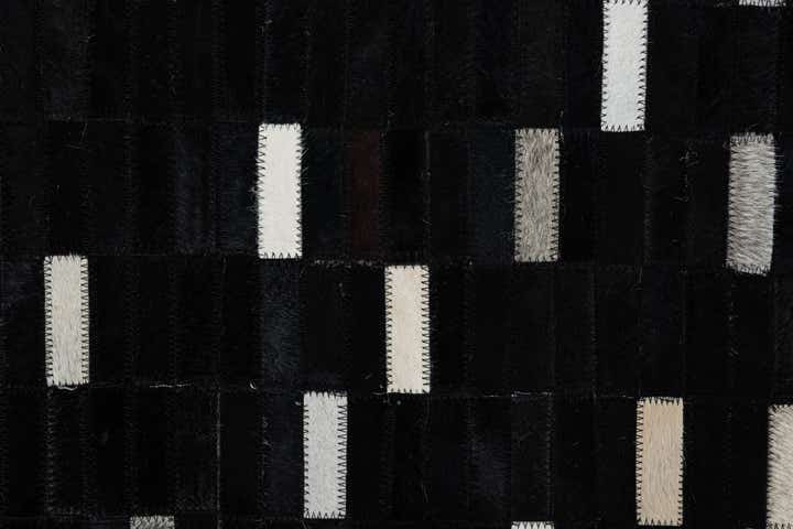 8' 2 x 9' 8 Cowhide Leather Rug