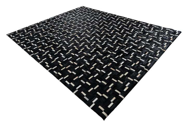 7' 9 x 9' 7 Cowhide Leather Rug