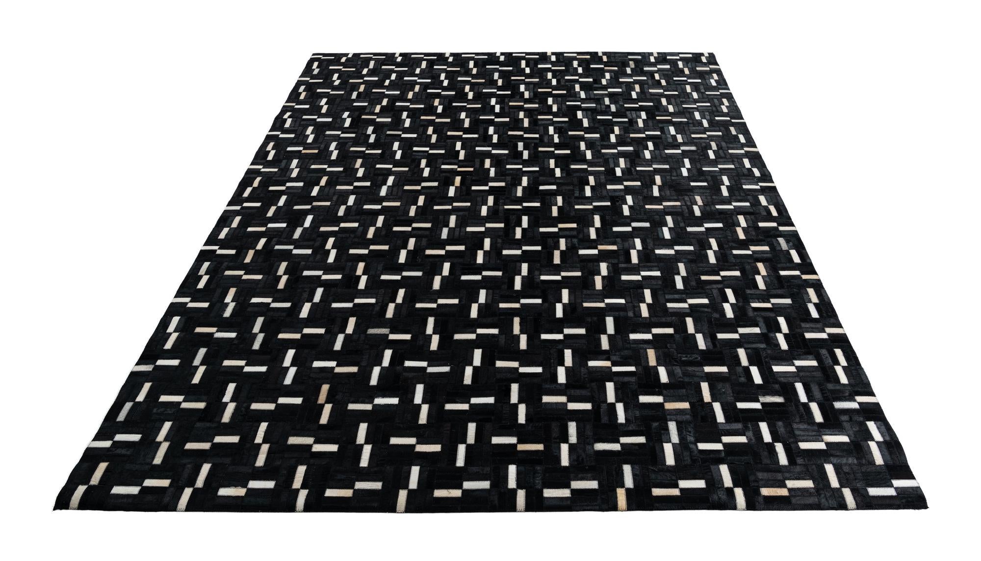 7' 9 x 9' 7 Cowhide Leather Rug
