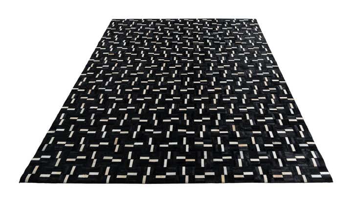 7' 9 x 9' 7 Cowhide Leather Rug