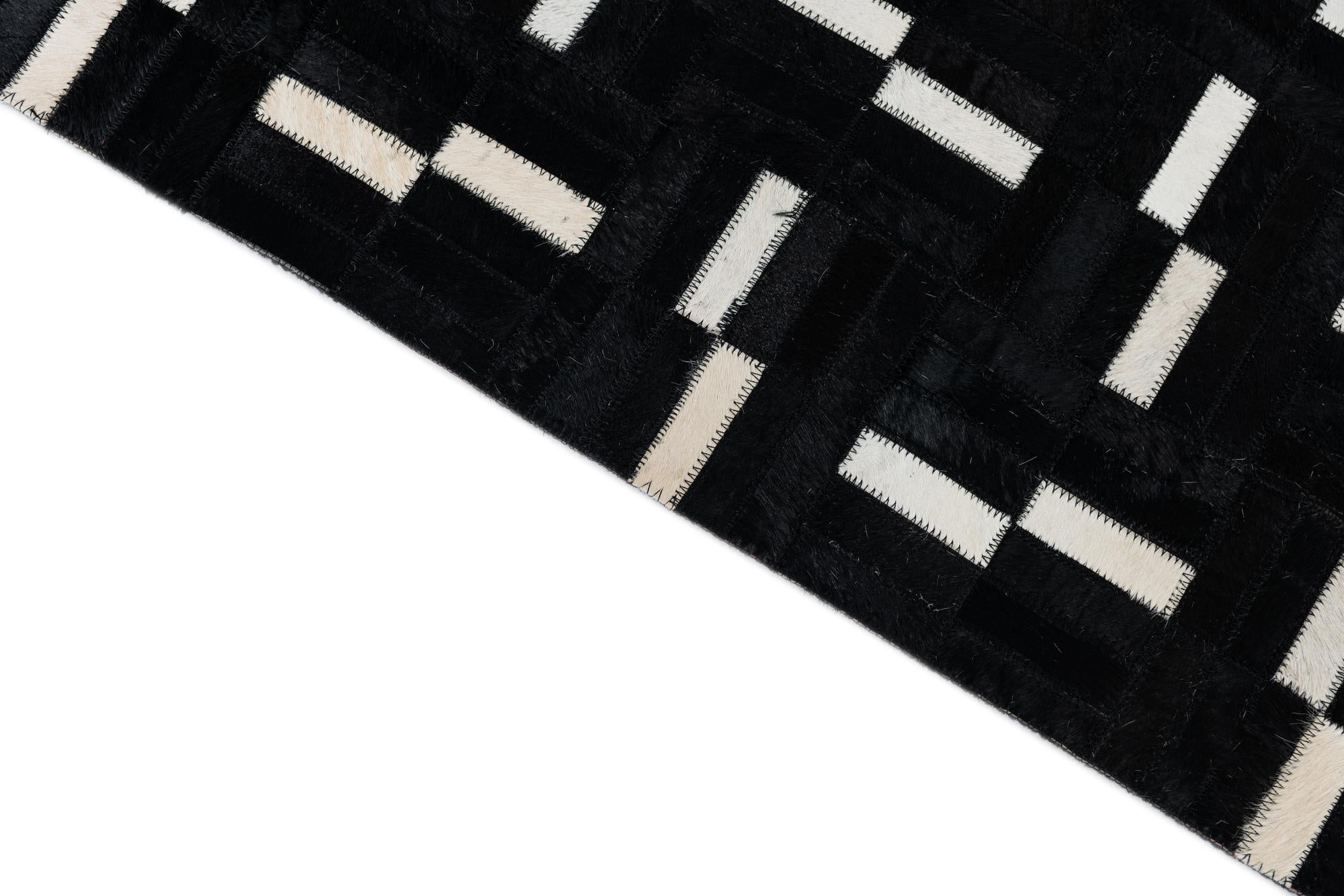 7' 9 x 9' 7 Cowhide Leather Rug