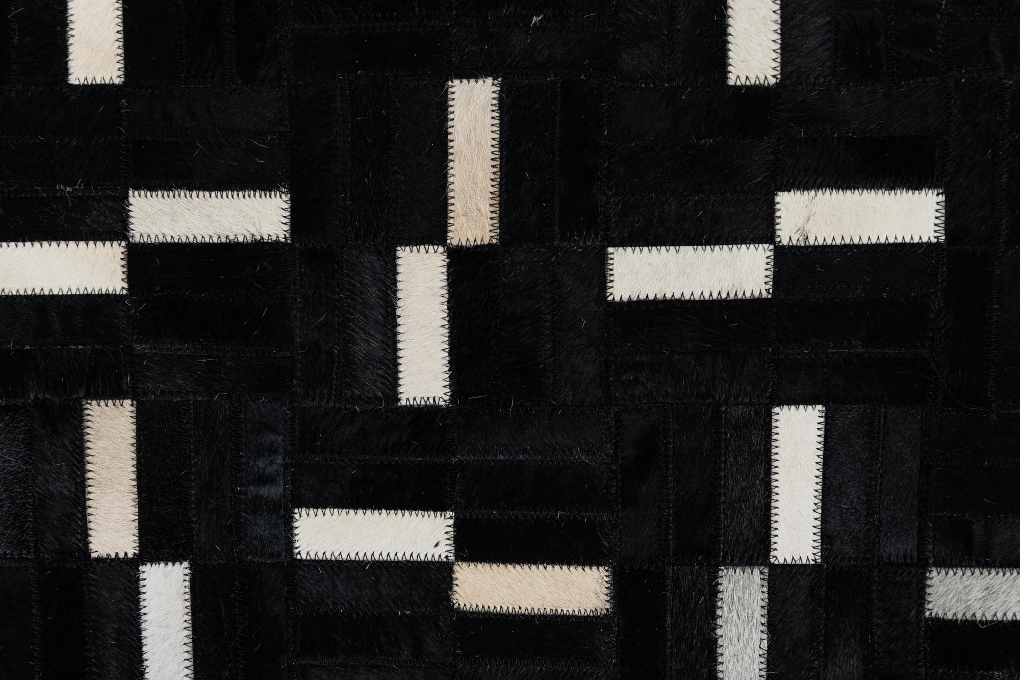 7' 9 x 9' 7 Cowhide Leather Rug