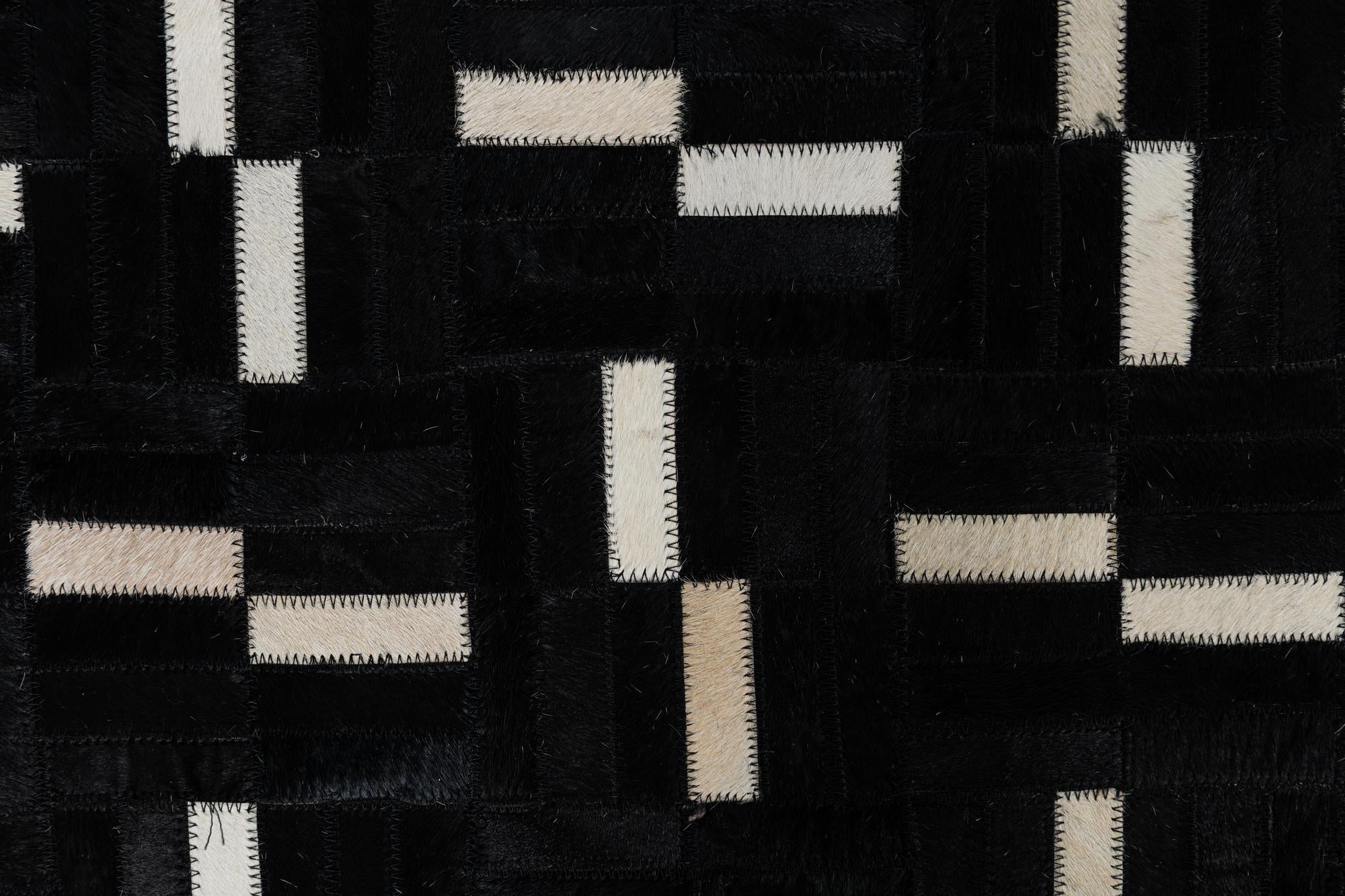 7' 9 x 9' 7 Cowhide Leather Rug
